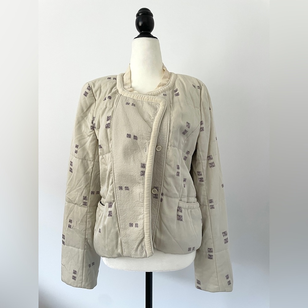 Cream Wilfred Quilted Bomber Jacket